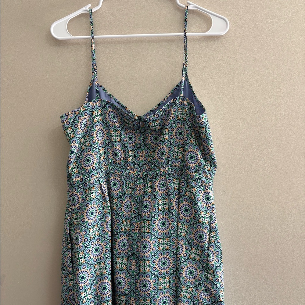 J. Crew Blue and Green Patterned Mini Dress - Picture 3 of 3